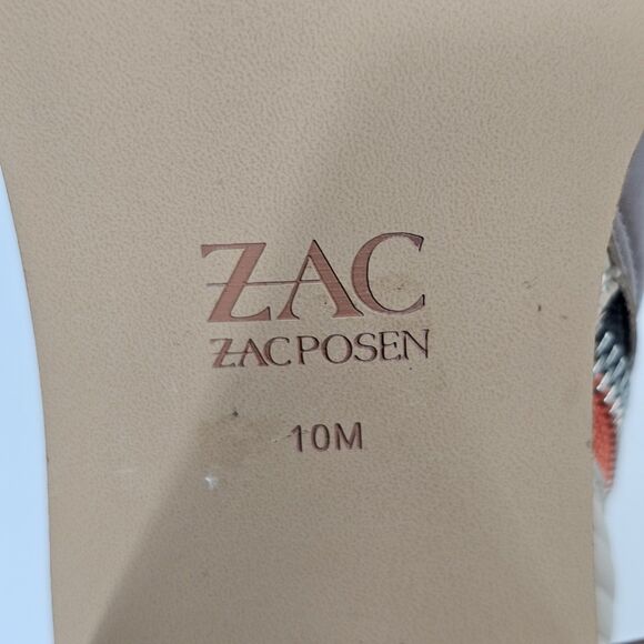 Zac Zac Posen Tanesha Block Heel Ankle Boots Taupe Beige Leather Size 10M - Picture 7 of 10